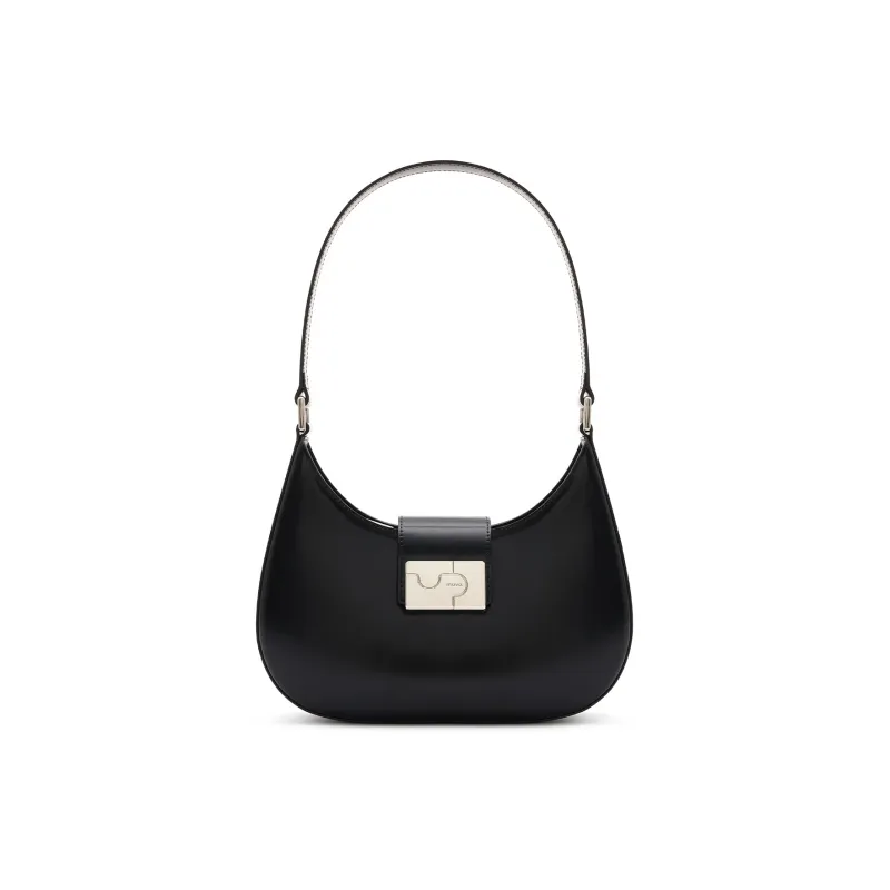 MUVA Cow Leather Handbag Medium Size Women's Twilight Black/Dried Rose/Milkshake White-0