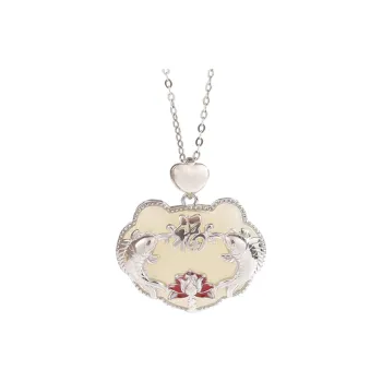 Yi Zhen Ge 925 Sterling Silver Hetian Jade Pendants Women's White Jade