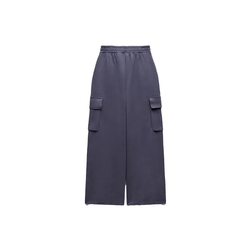 ZARA Cargo Pants Women's Blue Gray-1