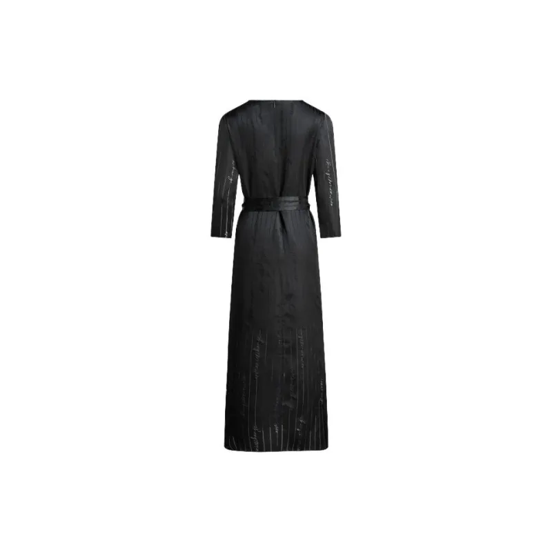 ARMANI EXCHANGE Logo embroidered Satin Midi Dress-1