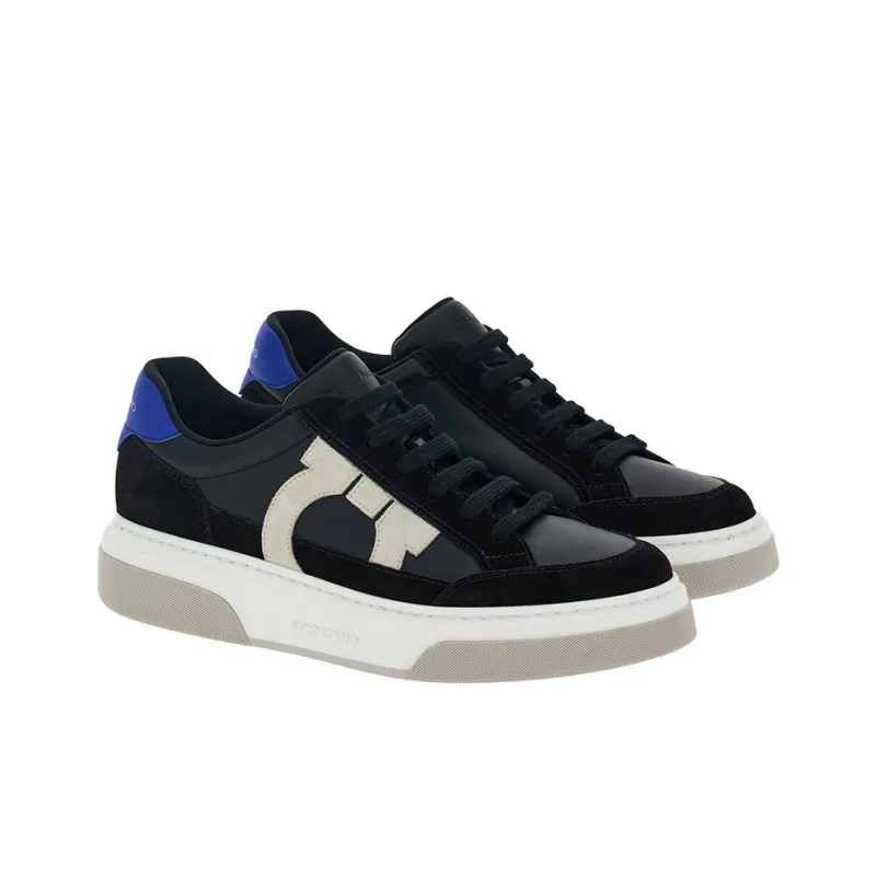 FERRAGAMO Gancini Panelled Leather Sneakers-1