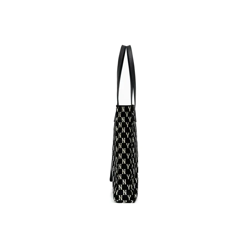 MLB Monogram Collection Artificial Leather Combo Bag, Tote Bag, Shopping Bag, Shoulder Bag, Handbag Unisex Black-3