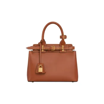 CELINE Natural Cow Leather Shoulder Bag, Crossbody Bag, Handbag Regular Women's Tawny