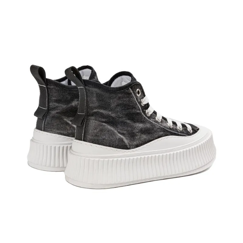 NAUTICA Breathable Height Increasing Abrasion Resistant High Top Canvas Shoes Men's Black Blue-8