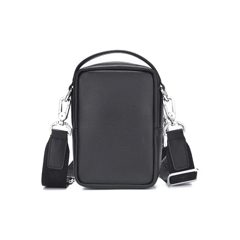 Hush Puppies Cow Leather Crossbody Bag, Shoulder Bag Medium Size Men's Black-3