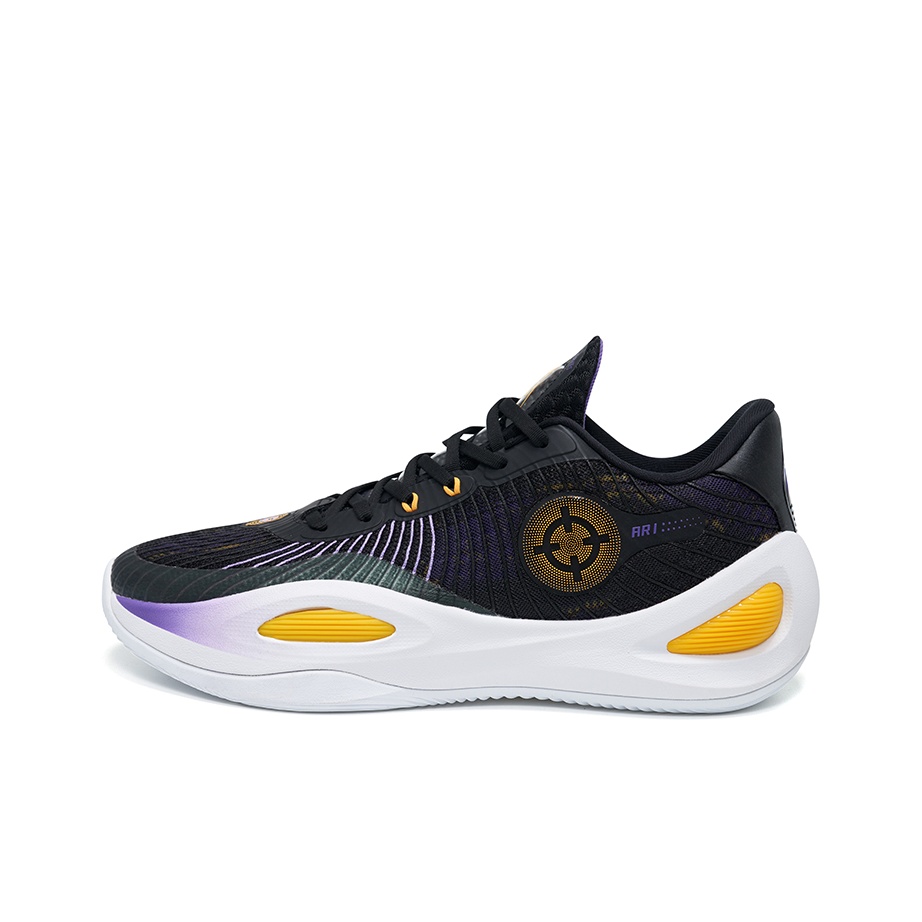 Purple gold basketball shoes on sale