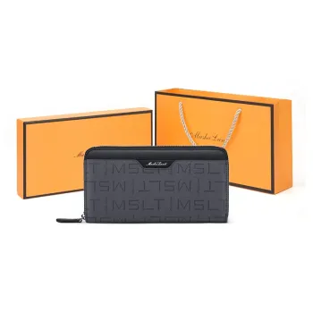MashaLanti Microfiber Synthetic Leather Clutches Wallets Card Holders Regular Men's Dark Gray