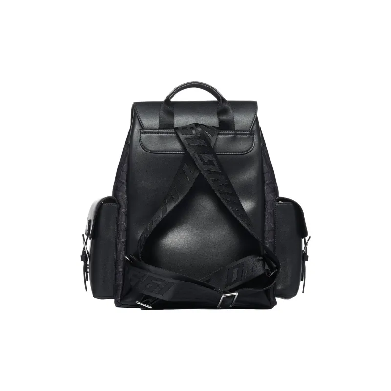 LI NING 1990 Fabric With Synthetic Leather Backpack Regular Unisex Black-2