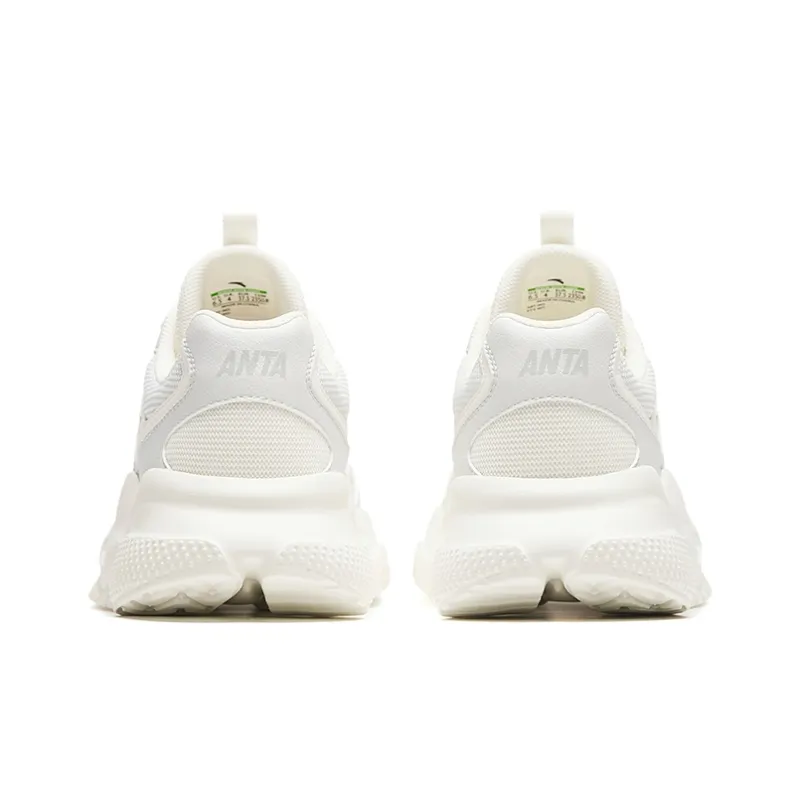 Anta Gravitation Cushioning Wear Resistant Low Top Casual Shoes Women's White Gray-3