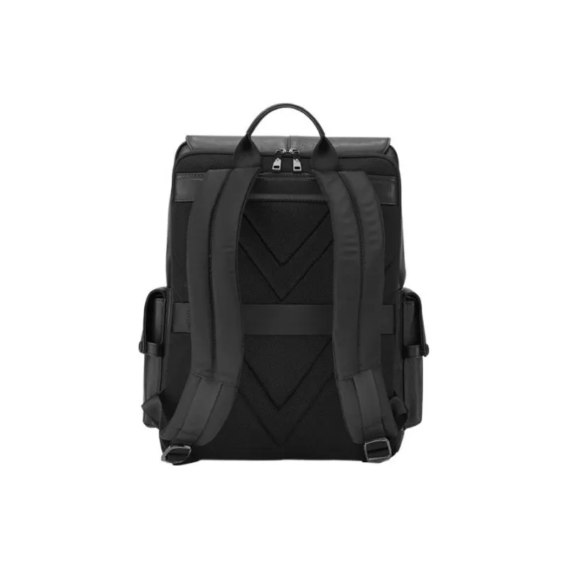 SAMSONITE Fabric With Cow Leather And Synthetic Leather Backpack Regular Men's Black-4