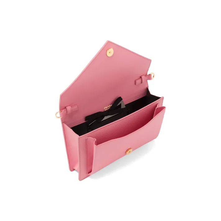 PRADA Leather Envelope Bag Crossbody Bag Shoulder Bag Women's Pink-3