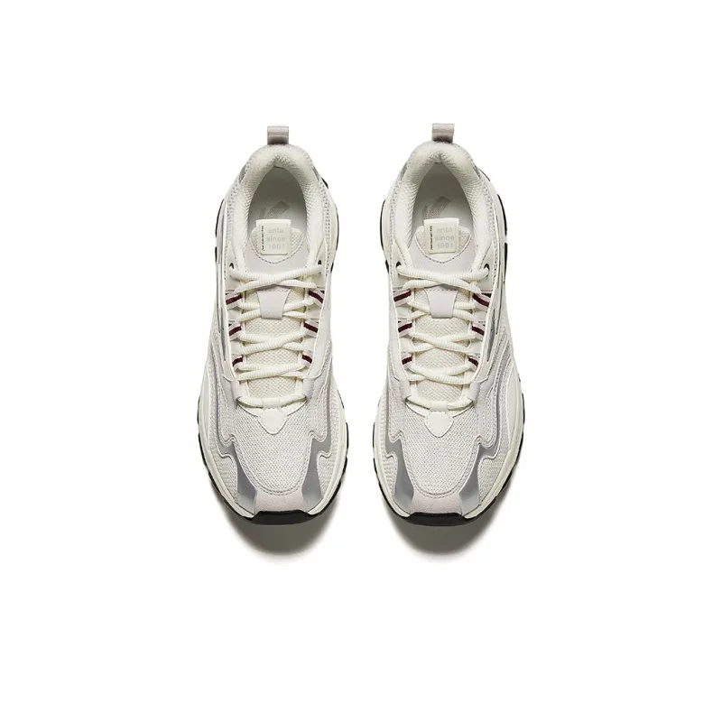 Anta Millennial Cushioning Anti Slip And Wear Resistant Low Top Casual Shoes Men's White Gray Silver-2