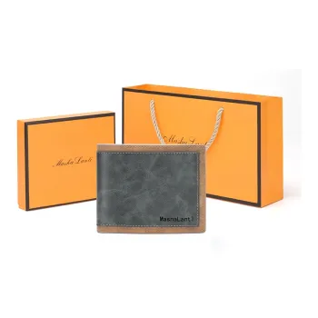 MashaLanti Synthetic Leather Card Holder Wallet Regular Men's Gray With Coffee