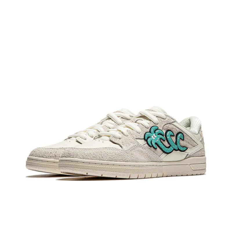LiNing Skateboard Collection Wave PROS Cushioning Wear Resistant Low Top Skateboard Shoes Men's Ecru-2