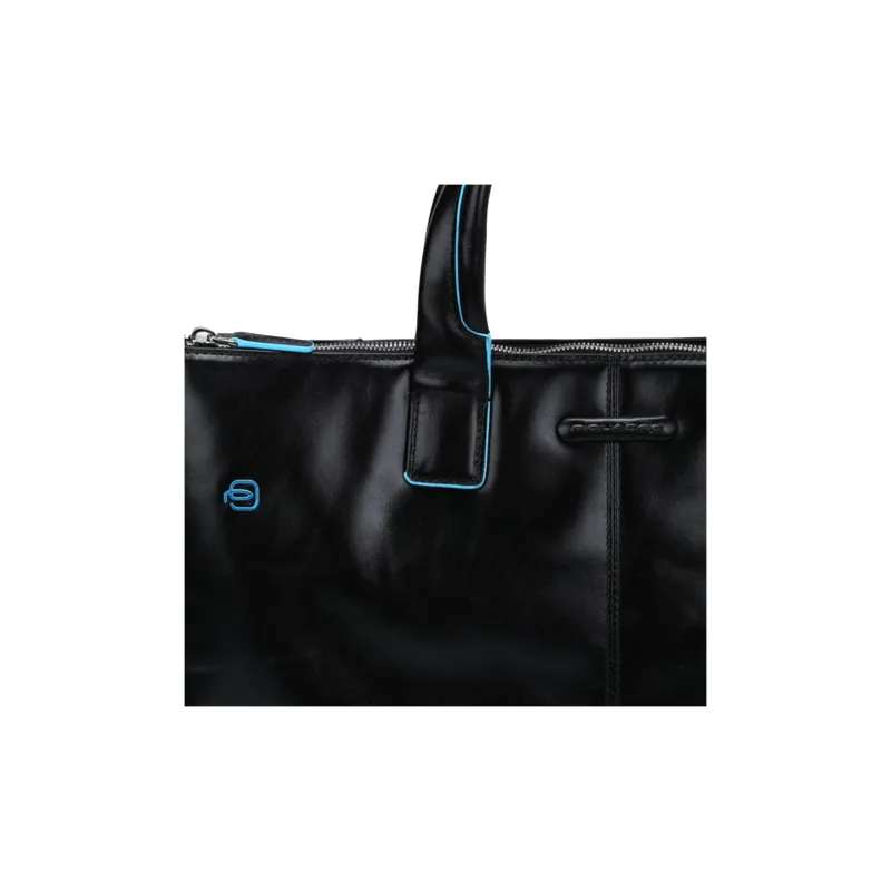 PIQUADRO Leather Handbag Laptop Bag Regular Men's Black-3
