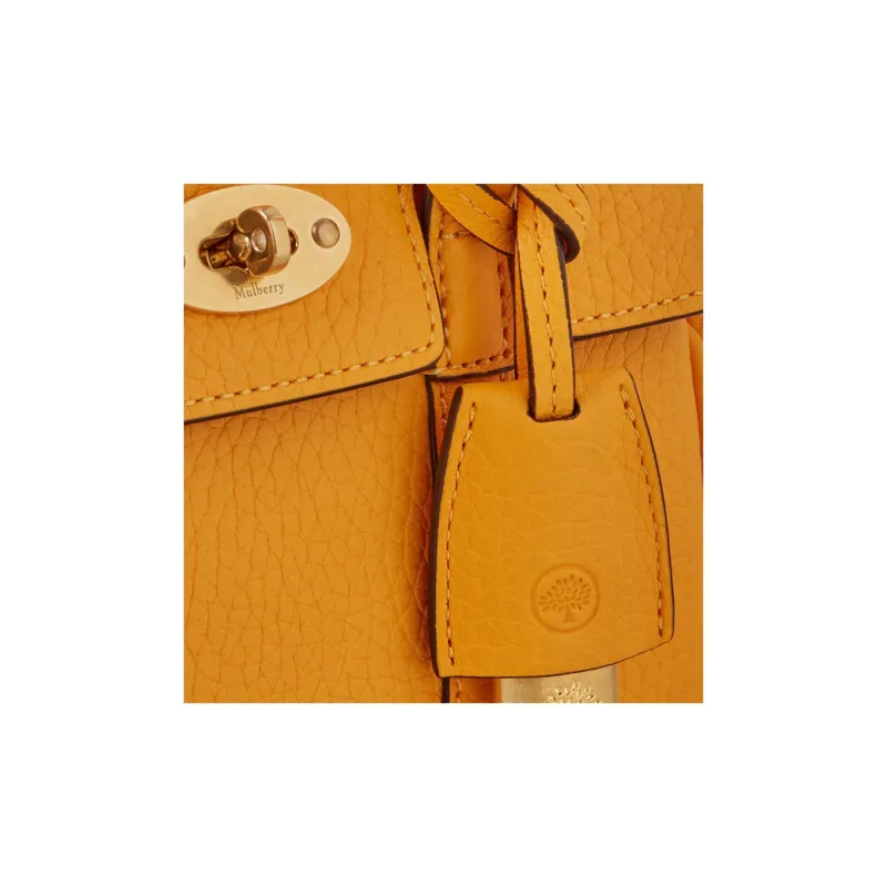 Mulberry Bayswater Leather Shoulder Bag Crossbody Bag Handbag Mini Women's Double Yellow-3