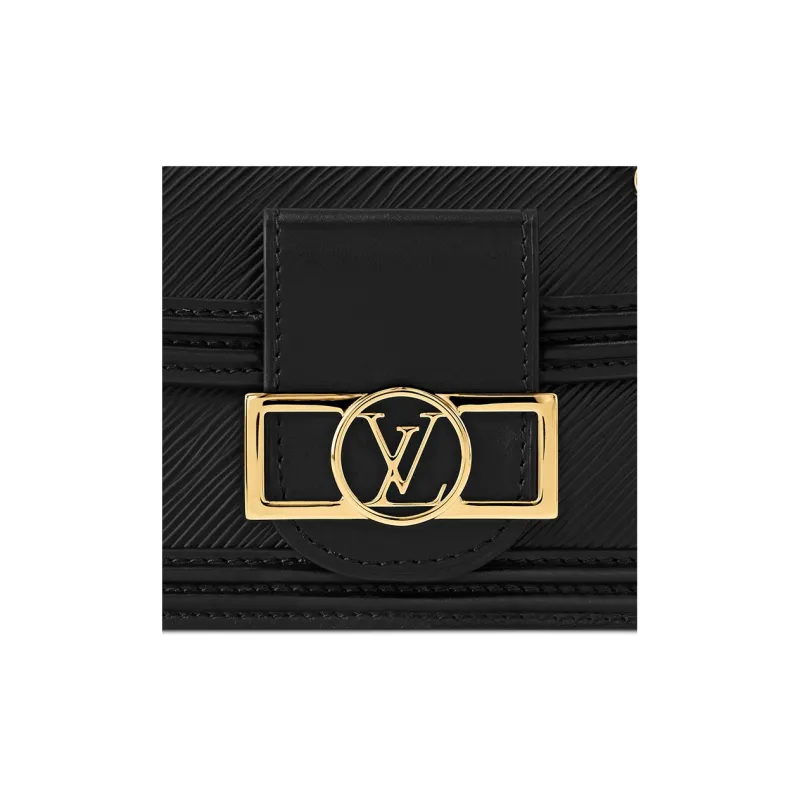LOUIS VUITTON Dauphine Cow Leather Dafne Portable Crossbody Bag, Shoulder Bag Women's Black-6