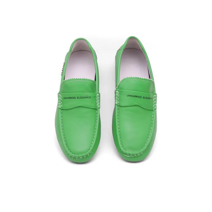Mr.shang Gommino Loafers Men Low Top Blue/Green-3