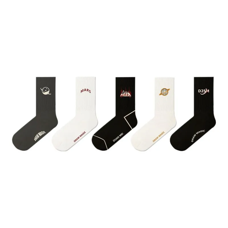 Duanmei Mid Calf Socks Unisex 5 Pack-0