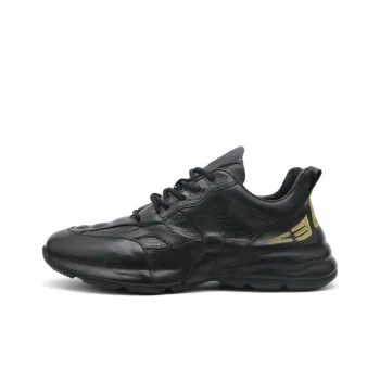 Mr.shang Anti-Slip Wear-Resistant Low-Top Chunky Sneakers Men's Black