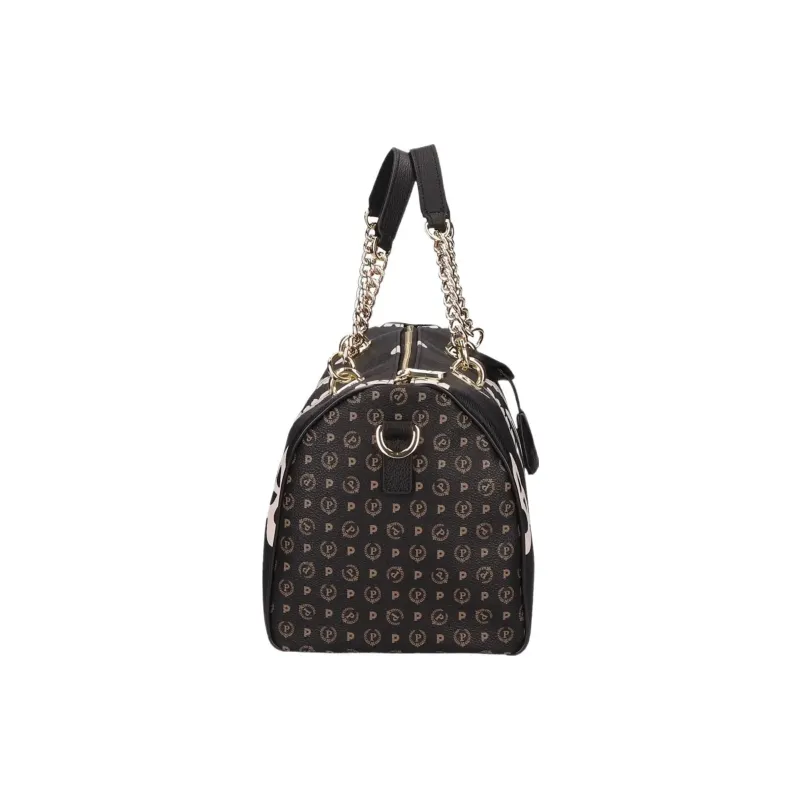 Pollini PVC Shoulder Bag, Crossbody Bag, Handbag Women's Black-4