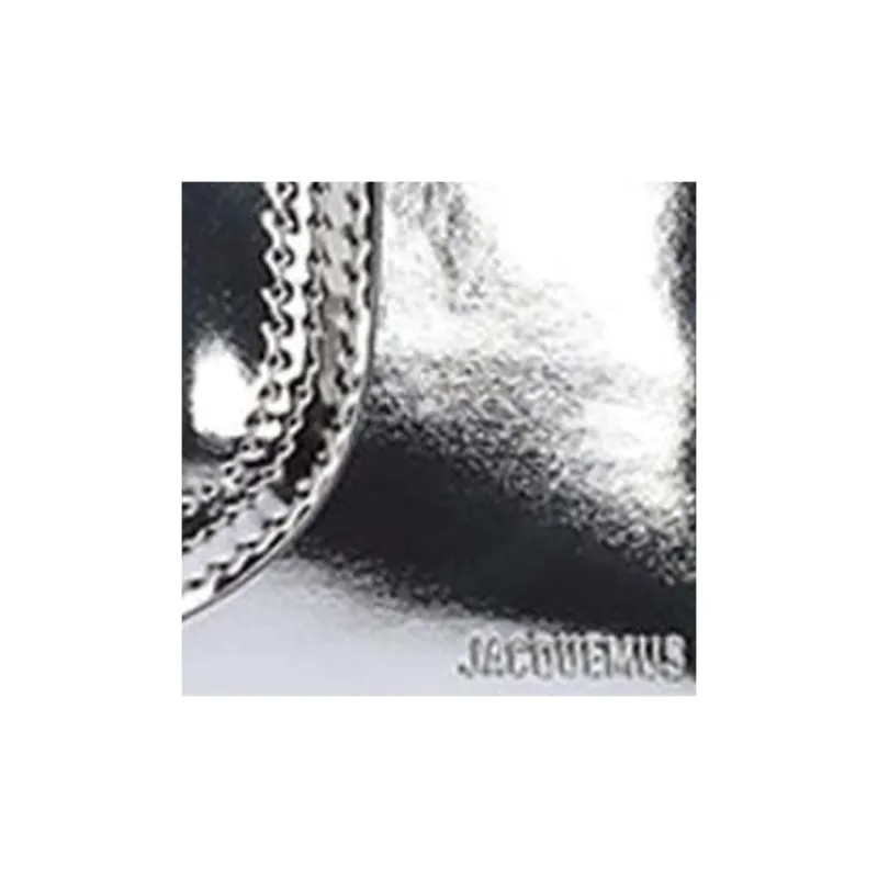 Jacquemus Le Bambino Leather Card Holder Wallet Women's Silver-3