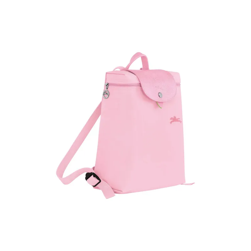 LONGCHAMP Le Pliage Green Cow Leather Trim Backpack Women's Rose Pink-2