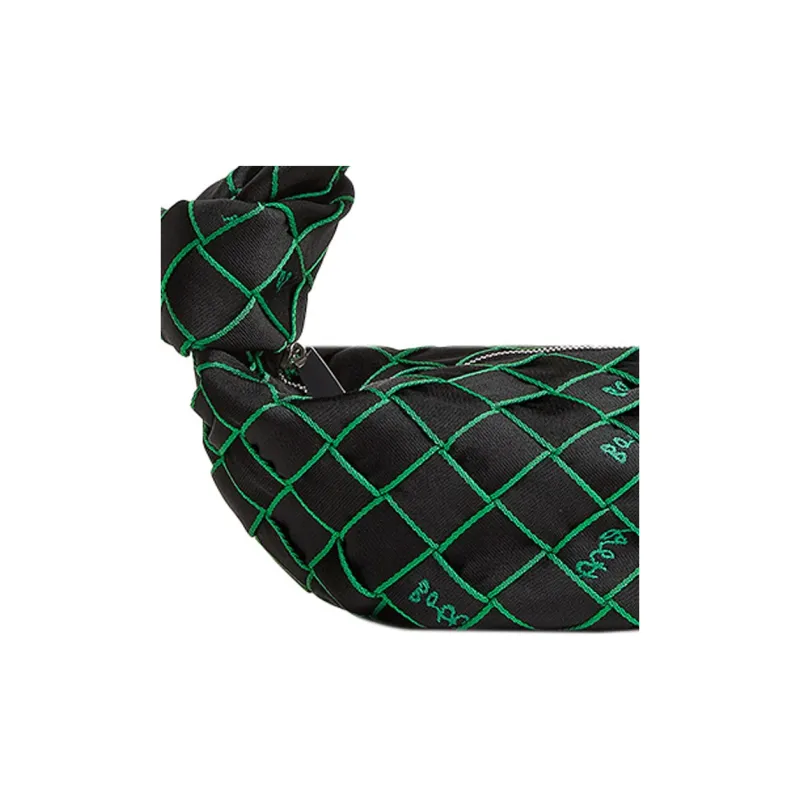 Bottega Veneta Double Knot Cloth Handbag Black-4