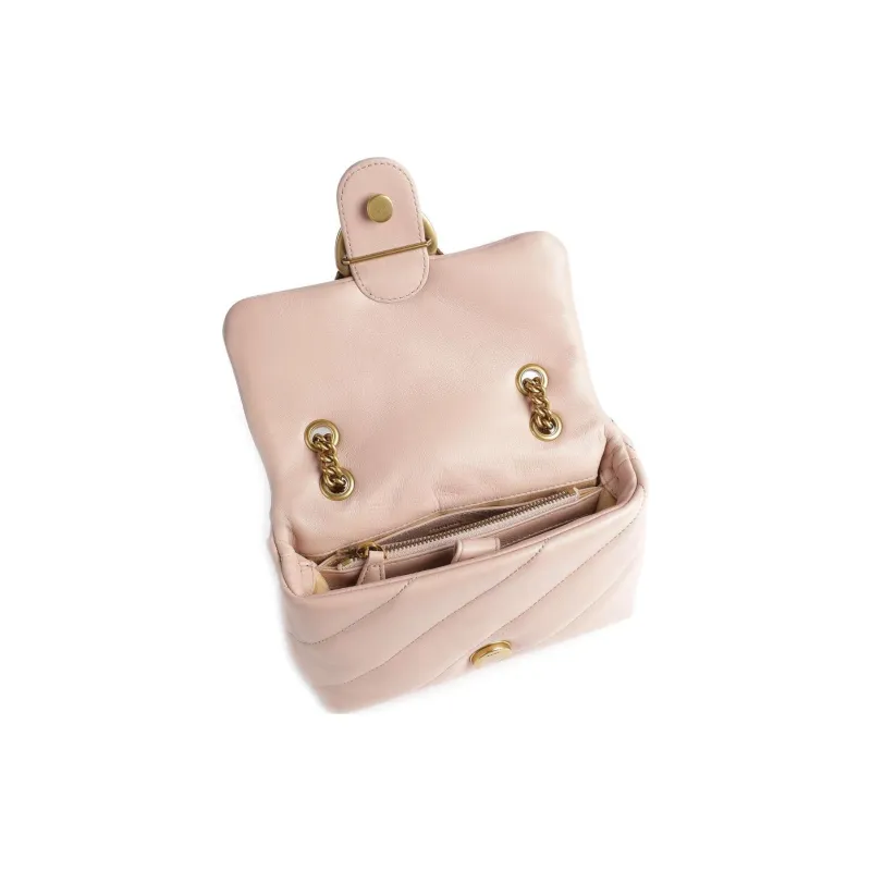 PINKO Sheepskin Messenger Bag Robin Bag Crossbody Bag Shoulder Bag Women's Pink-4