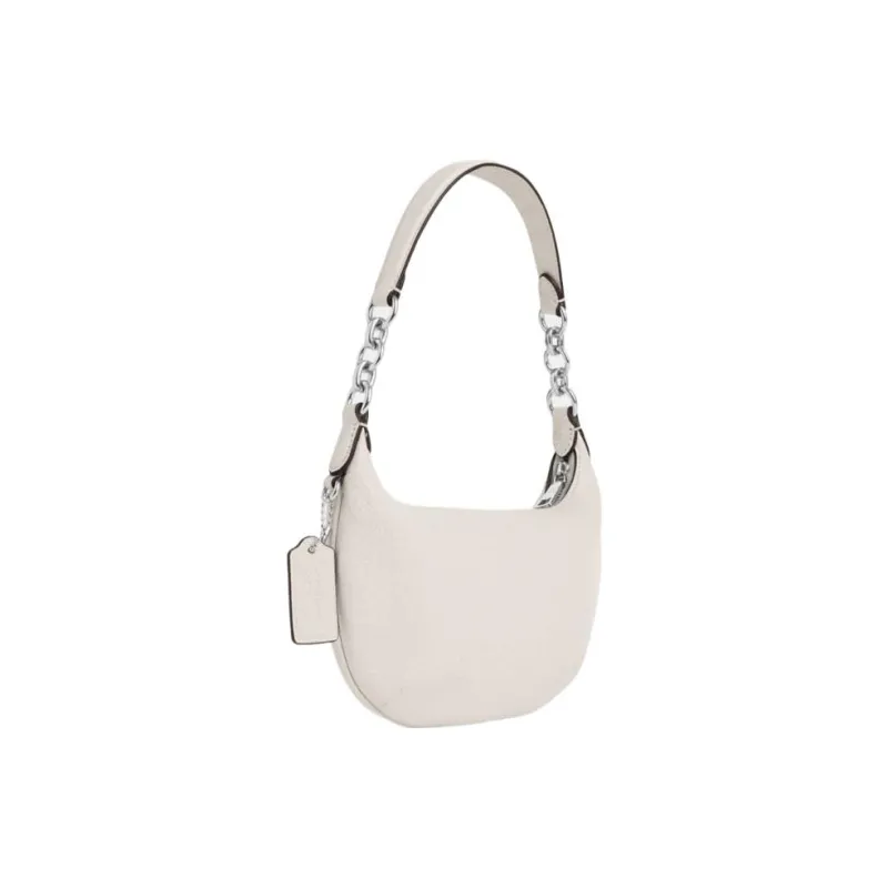 COACH Payton Artificial Leather Crescent Bag, Shoulder Bag, Handbag Mini Women's White-1