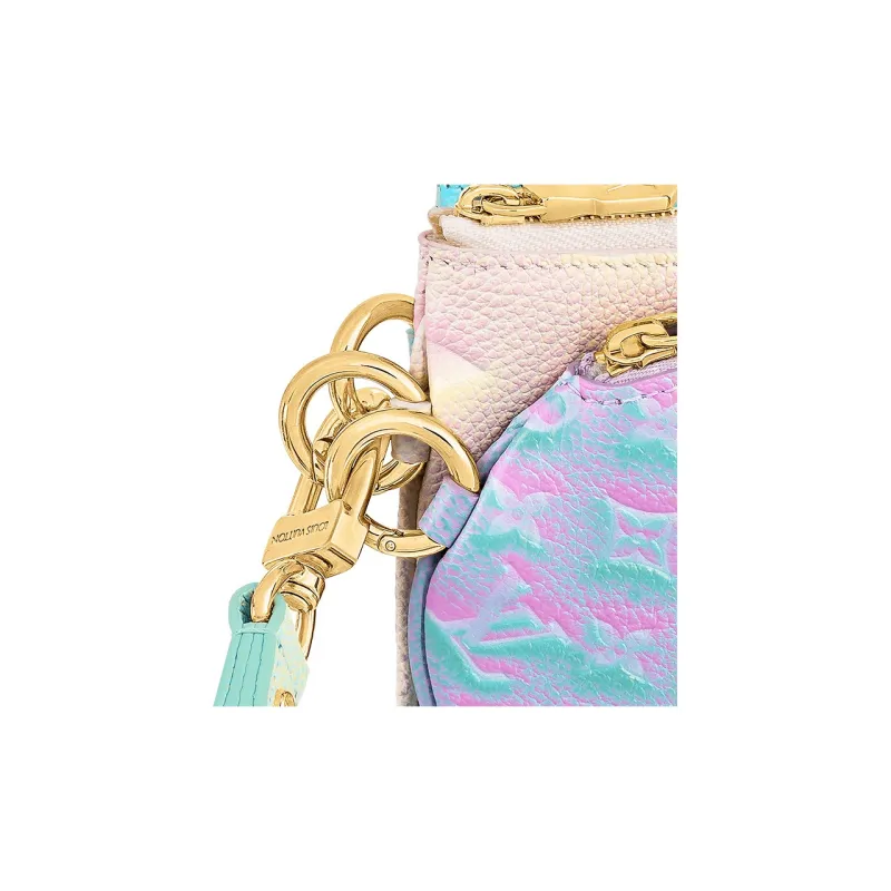 LOUIS VUITTON Trio Pouch Pink/Vert D'eau Green/Lilas Purple-6