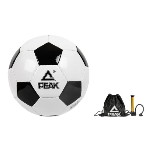 PEAK Size 5 Soccer PVC Machine Stitched Soccer Ball Unisex Black White
