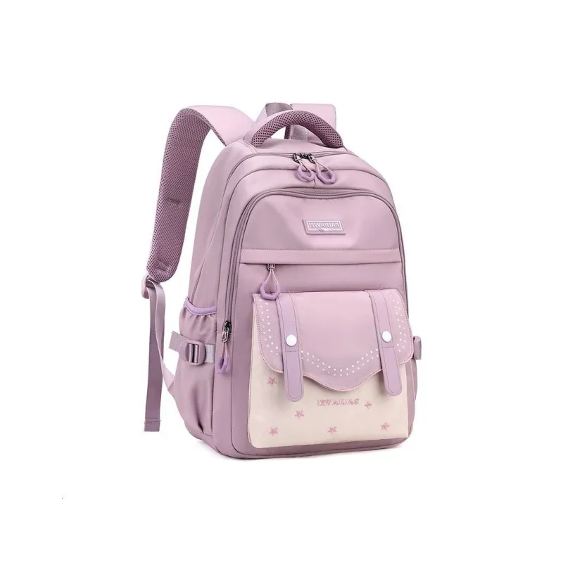 Deli Bear Nylon Fabric Backpack Regular Women's Black/Purple/Green/Pink-1