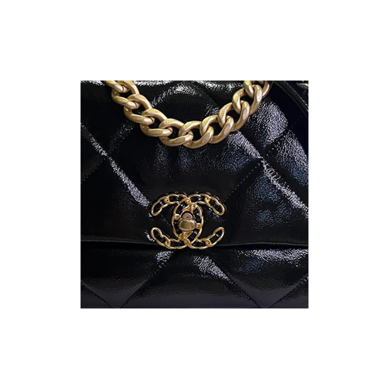 CHANEL 19Bag Calfskin Mouth Cover Bag, Crossbody Bags, Shoulder Bags Trumpets Women's Black-3