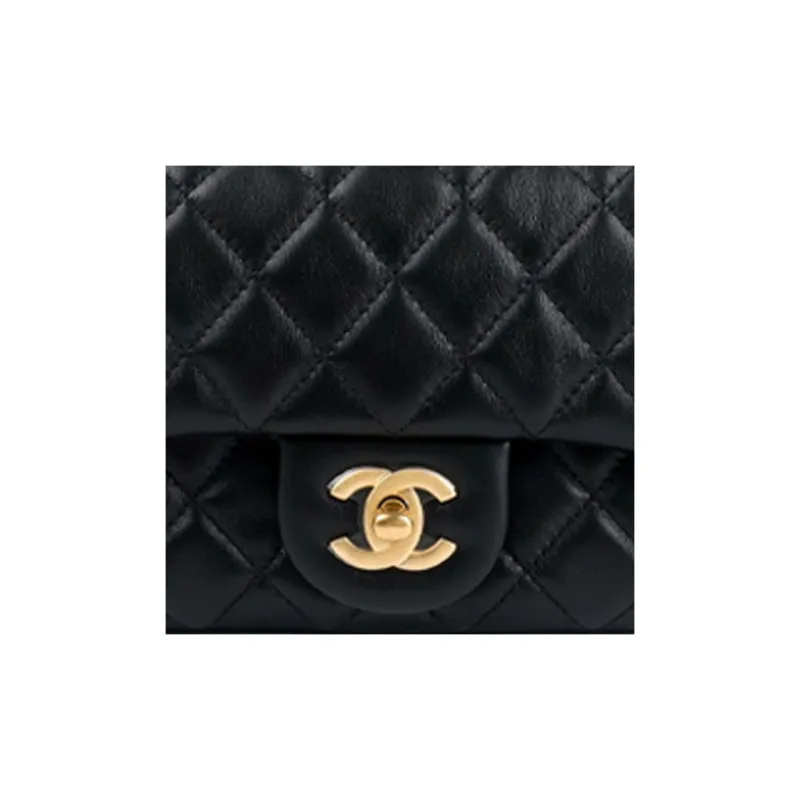 CHANEL Classic Flap CF Small Gold Ball Sheepskin Chain Bag, Shoulder Bag, Crossbody Bag Mini Women's Black-3