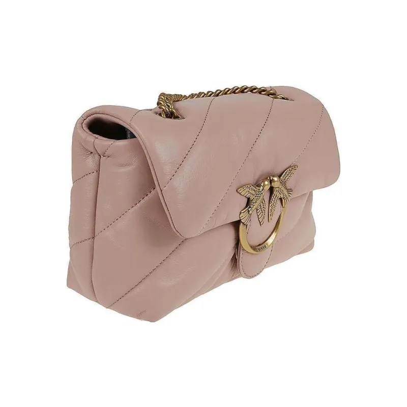 PINKO Sheepskin Messenger Bag Robin Bag Crossbody Bag Shoulder Bag Women's Pink-2