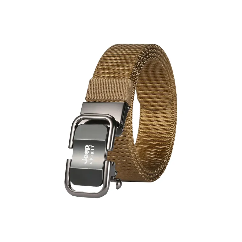 JEEP SPIRIT Nylon Automatic Buckle Korean Style Wear Resistant Brand Cow Leather Leather Belts Men's Width 3.5CM-1