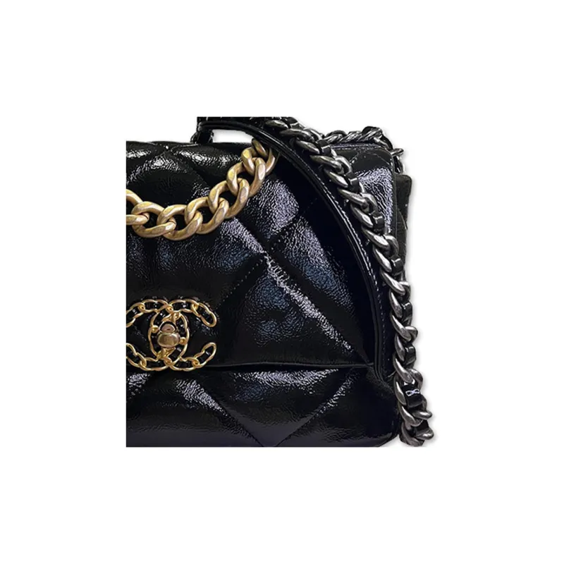 CHANEL 19Bag Calfskin Mouth Cover Bag, Crossbody Bags, Shoulder Bags Trumpets Women's Black-2