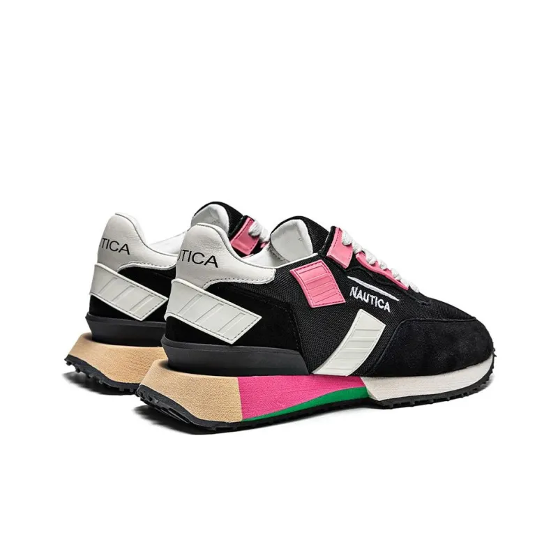 NAUTICA Cushioning Breathable Lightweight Height Increasing Low Top Casual Shoes Women's Black White-7