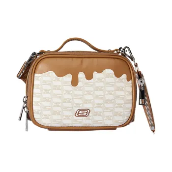 Skechers Ice Cream Series Fabric Small Square Bag, Crossbody, One Shoulder Handbag Regular Unisex Khaki