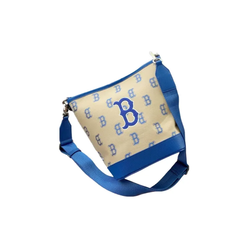 MLB Polyester Bucket Bags Shoulder Bag Crossbody Bag Large Size Women's Blue/Beige-4