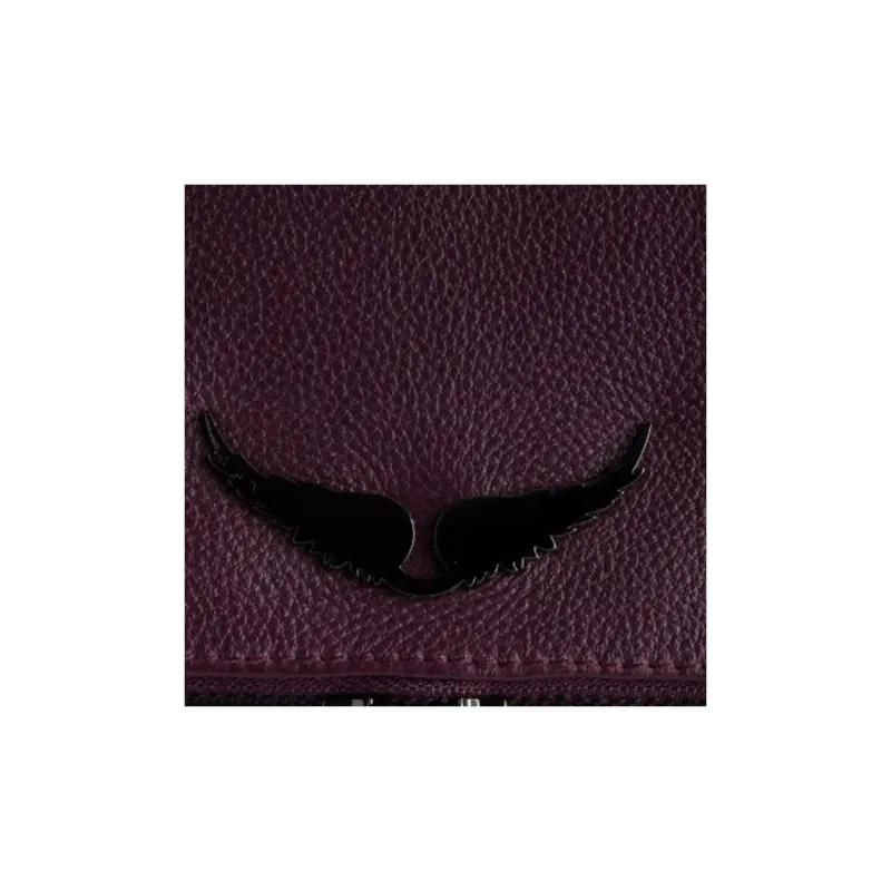 Zadig & Voltaire Rocky Grained Calfskin One Shoulder Crossbody Clutches Regular Women's Burgundy-3
