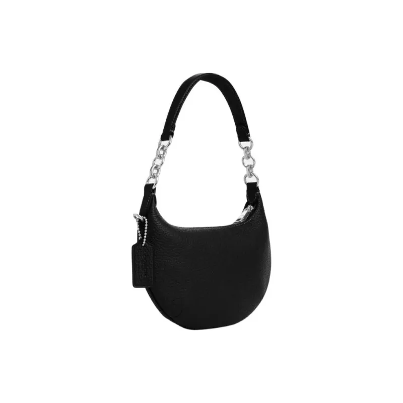 COACH Payton Artificial Leather Crescent Moon Bag Shoulder Bag Handbag Mini Women's Black-1