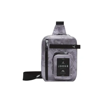 Jordan Polyester Shoulder Bag Crossbody Bag Regular Unisex Medium Gray & Black