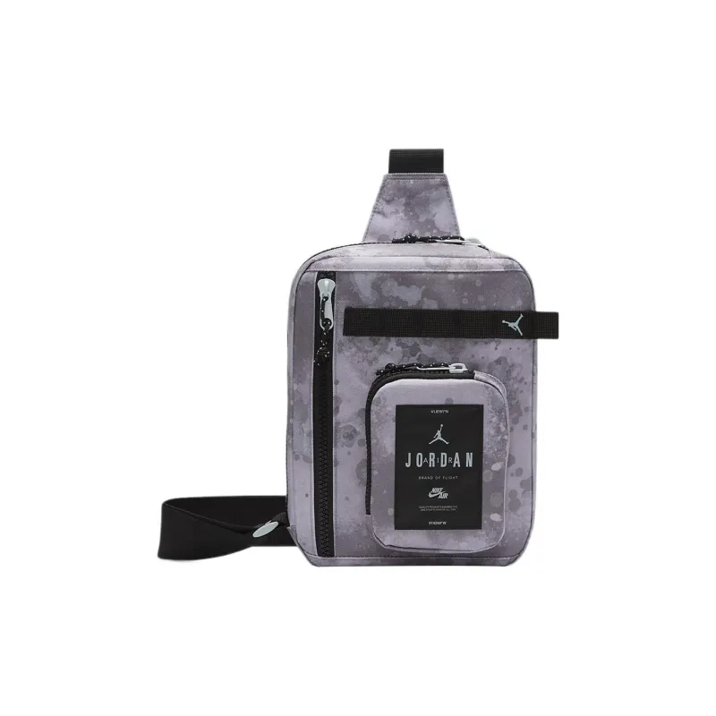 Jordan Polyester Shoulder Bag Crossbody Bag Regular Unisex Medium Gray & Black-0