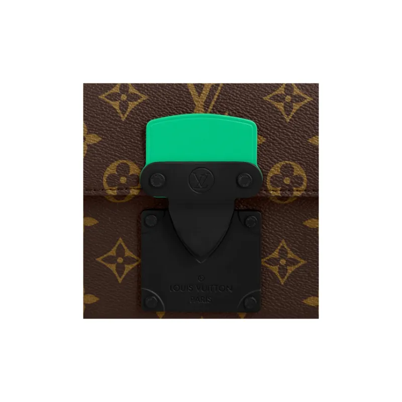 LOUIS VUITTON S Lock Messenger Monogram Macassar Minty Green-4