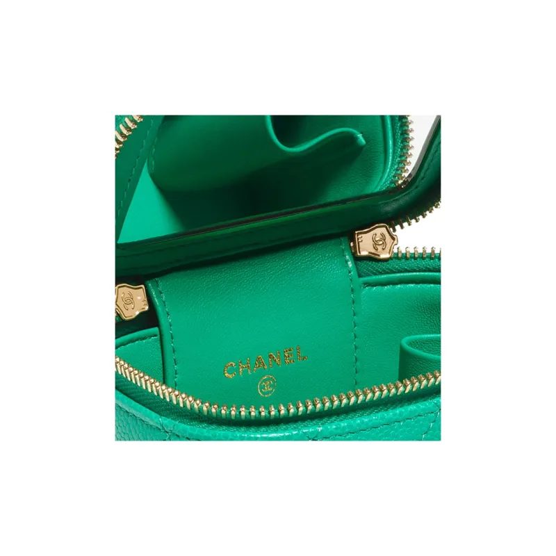 CHANEL Cow Leather Shoulder Bag, Crossbody Bag Trumpets Women's Green-4