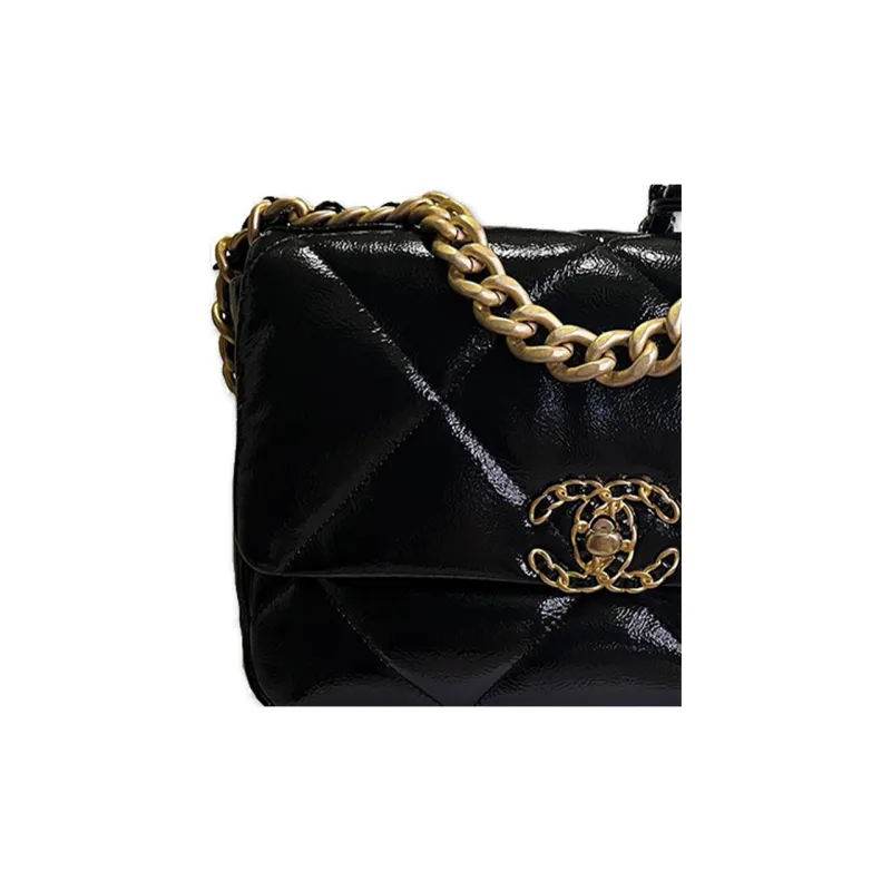 CHANEL 19Bag Calfskin Mouth Cover Bag, Crossbody Bags, Shoulder Bags Trumpets Women's Black-1