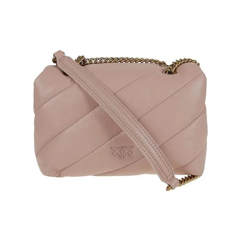 PINKO Sheepskin Messenger Bag Robin Bag Crossbody Bag Shoulder Bag Women's Pink-3