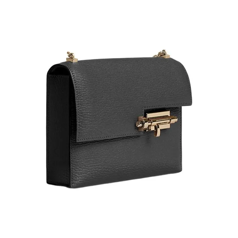HERMES Verrou Mysore Goat Skin Handgun Bag Shoulder Bag Crossbody Bag Mini Women's Noir Black-2